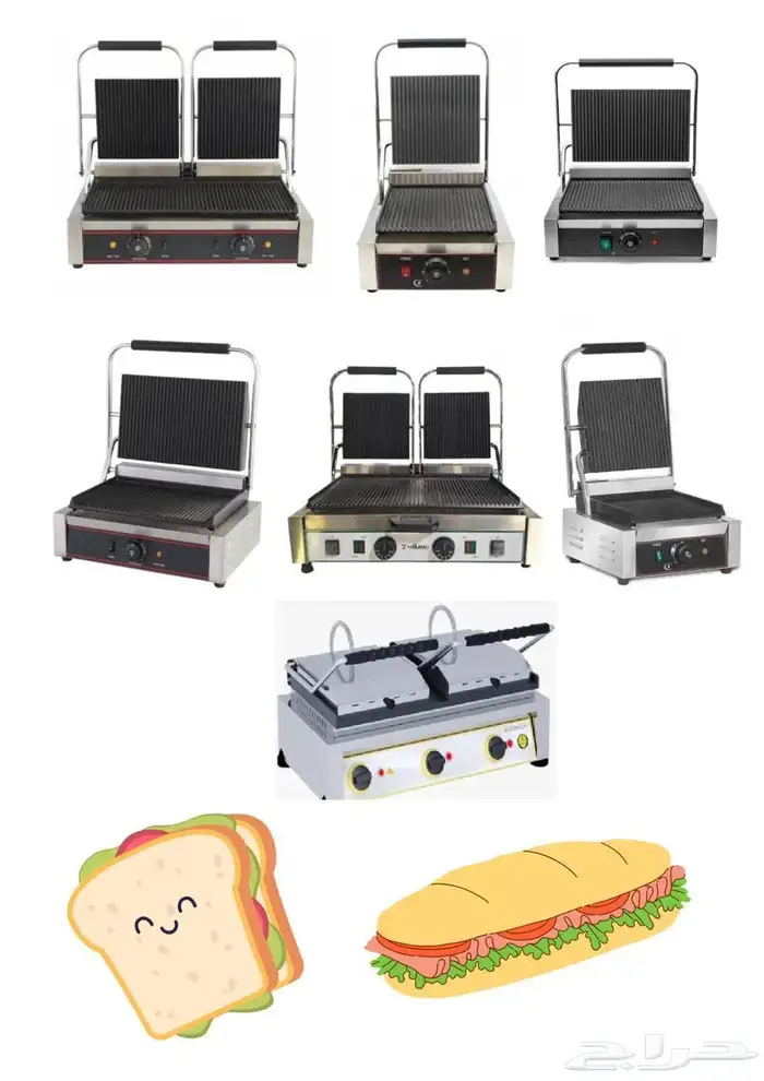 سخان ساندوتش مكبس كهربائي تجهيز معدات بوفيه 0