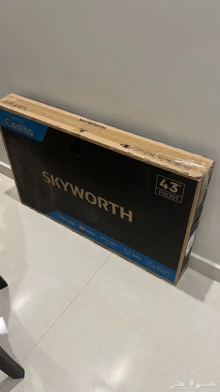 تلفزيون شاشه 43 بوصه سمارت جديد بكرتون 0
