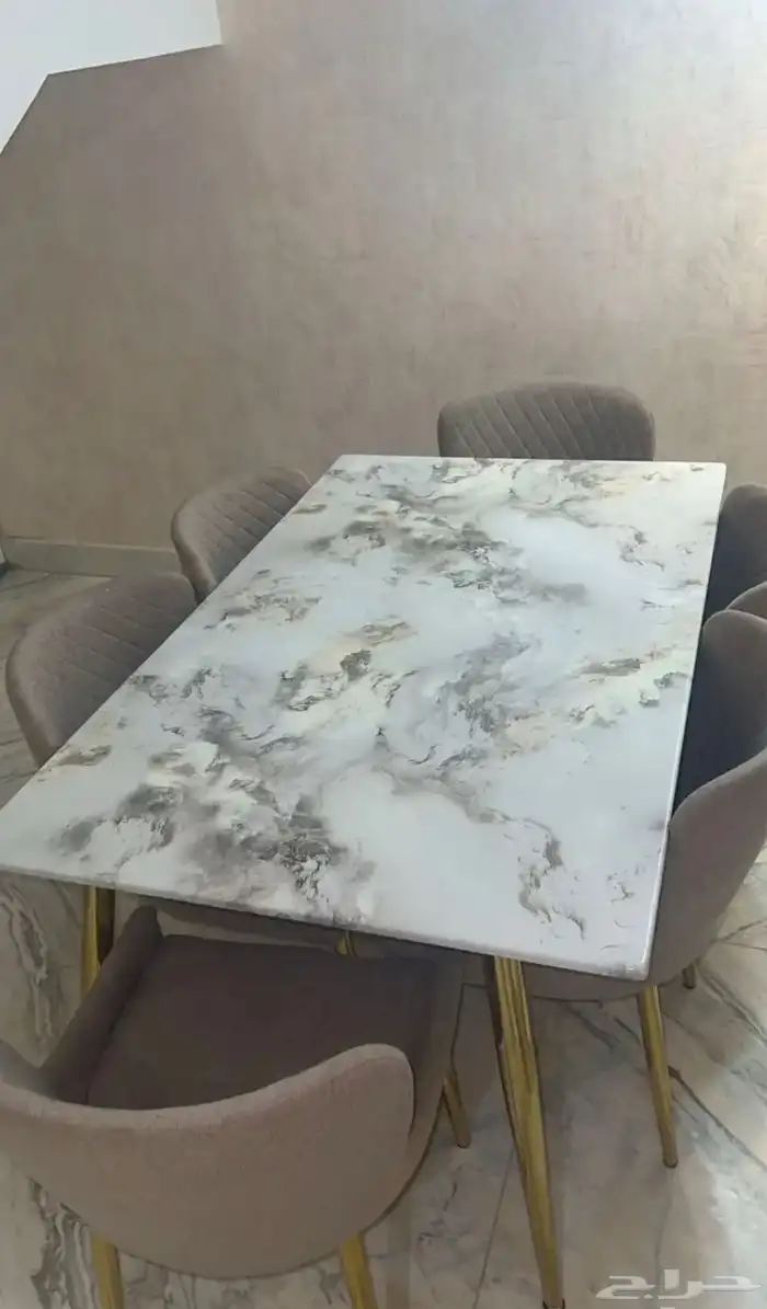 طاوله طعام رخام 6 كراسي 3