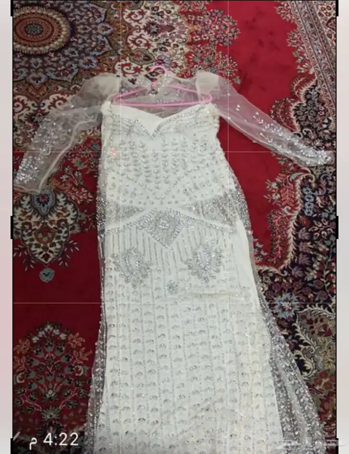 فستان سكري فخم وجميل اكمام طويله القماش فيه الموديل 0