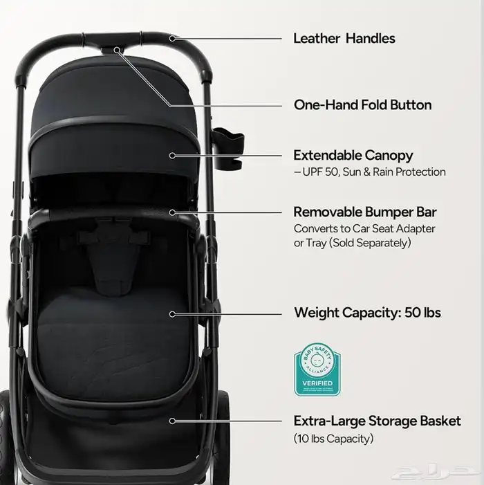 عربيه اطفال موم بوش 2 في 1. mom push stroller 2-1 5