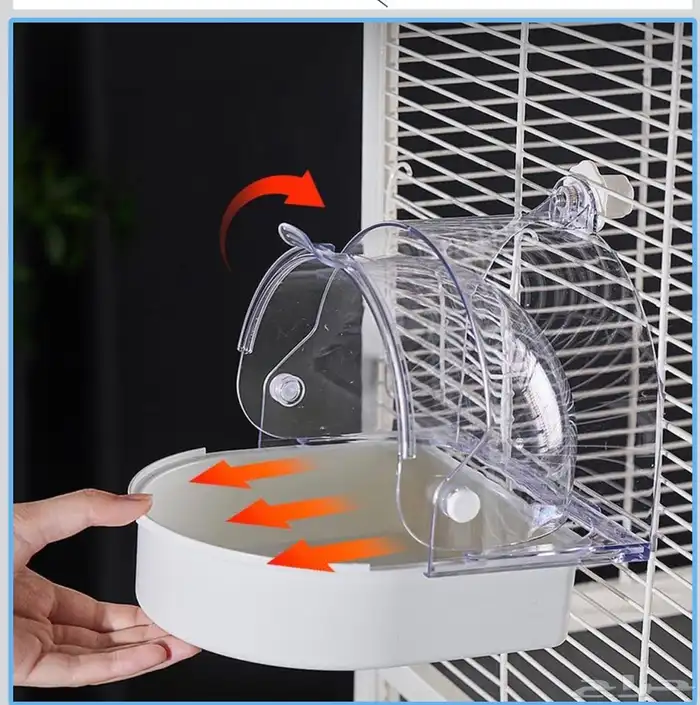 قفص طيور كبير ونظيف مع بيت بيض وصندوق استحمام 4