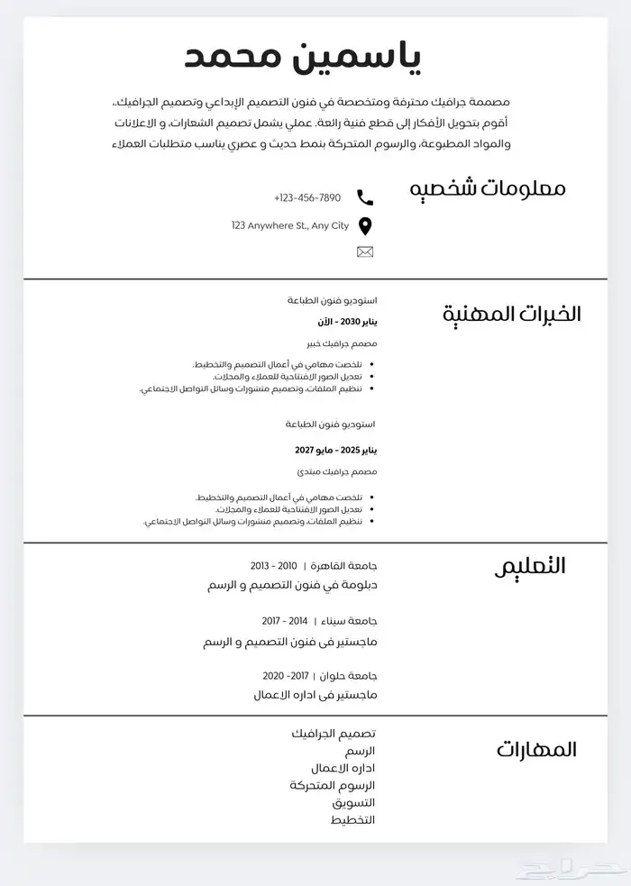 تصميم سيفي ATS احترافي . 2