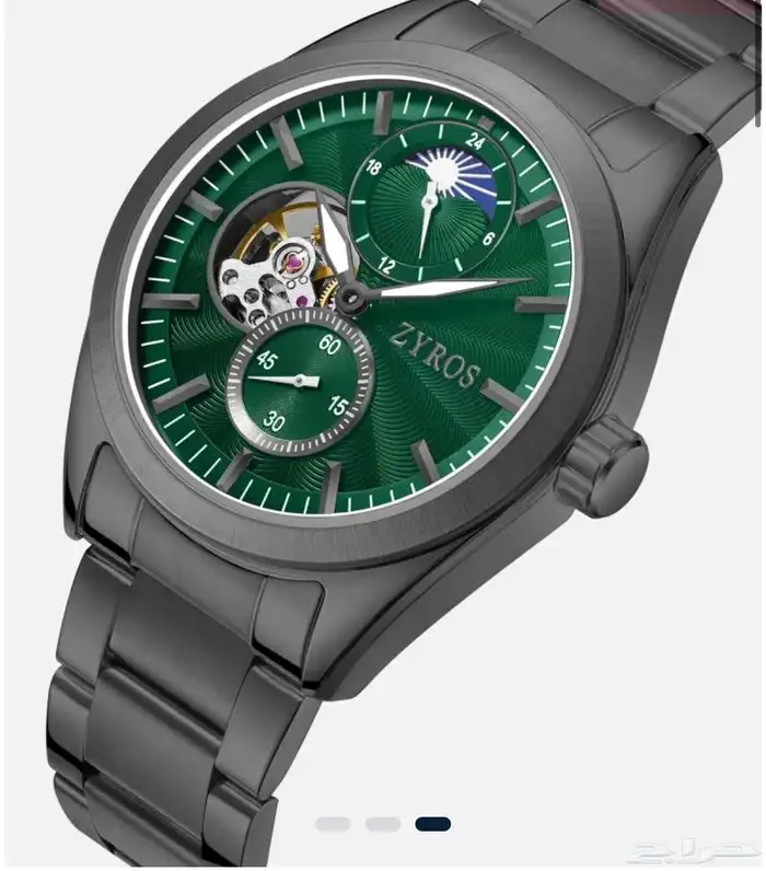 ساعة إشراق زايروس اتوماتيك بلون رمادي 0