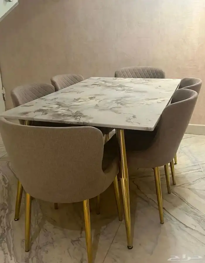 طاوله طعام رخام 6 كراسي 1