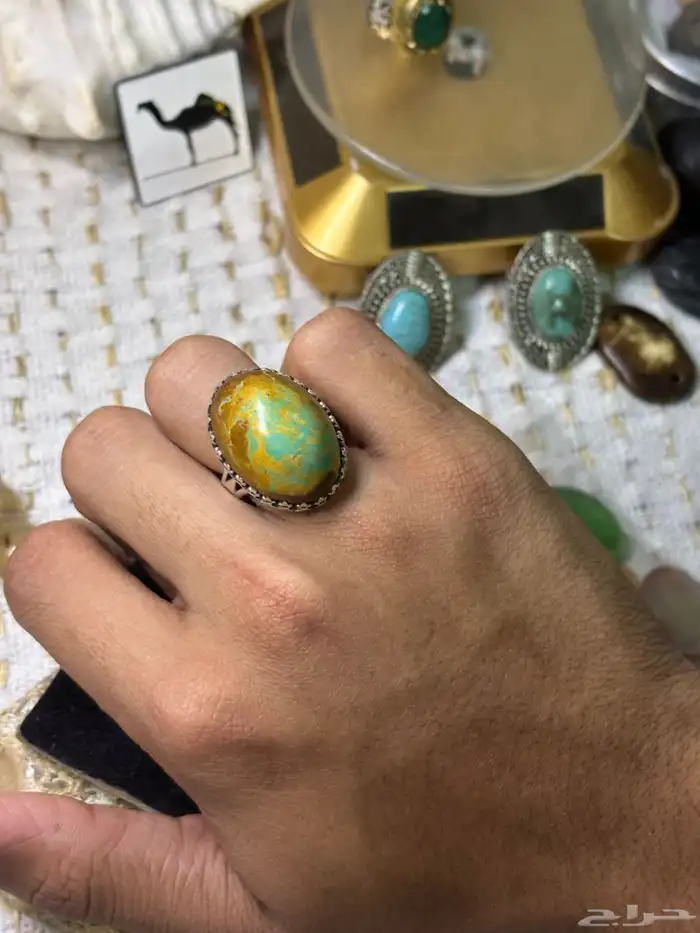 خاتم فضه من النوادر على حجر فيروز حسيني قديم 4