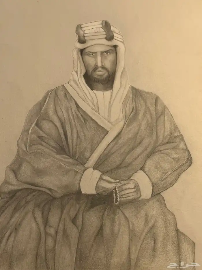 لوحه مرسومه للملك عبدالعزيز رحمه الله 0