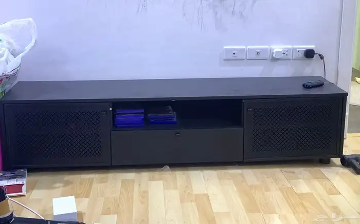 طاولة تلفزيون بلازما بني محروق 1