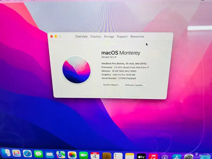 macbook 2015 ماك  بوك شاشة 2015 مساحة 500 جيجا 2
