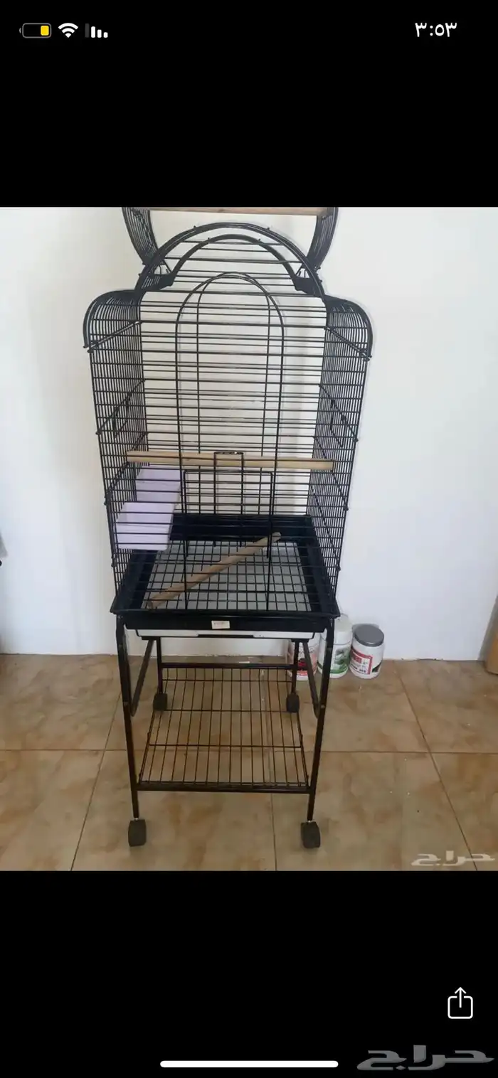 قفص كبير يصلح لجميع الطيور فيه فتحه من فوق و فيه كفرات 4