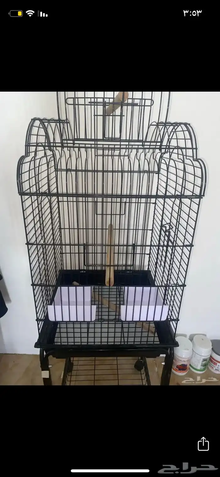 قفص كبير يصلح لجميع الطيور فيه فتحه من فوق و فيه كفرات 2