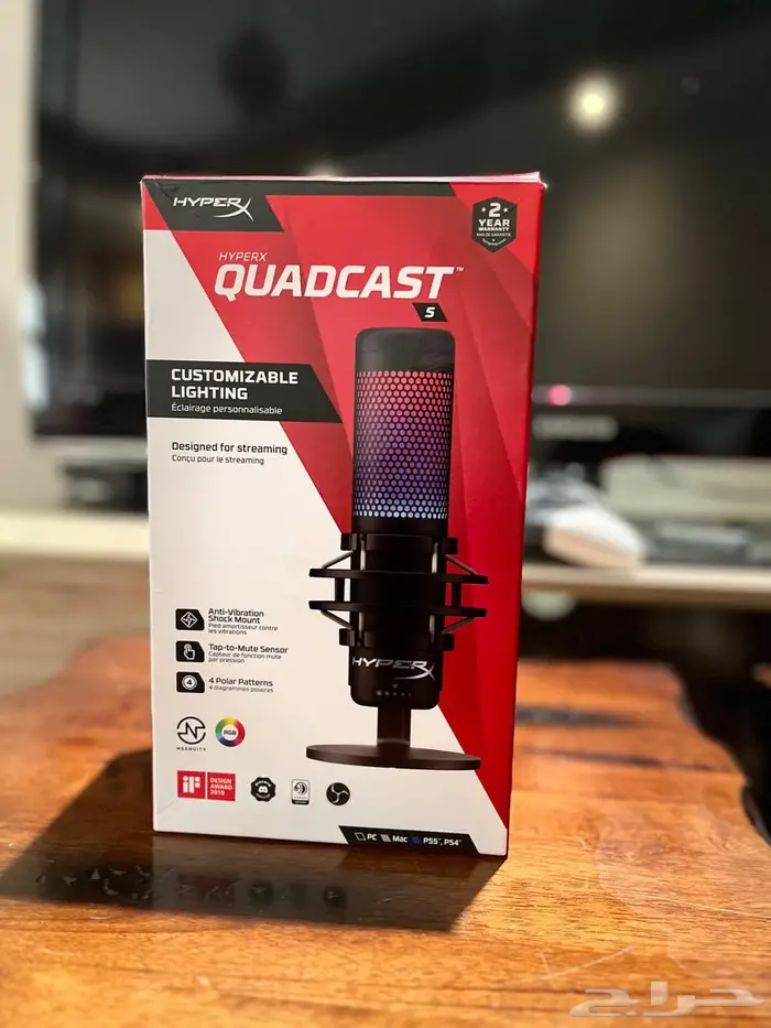 مايك HyperX QuadCast S   نظيف جدا مع العلبة 2