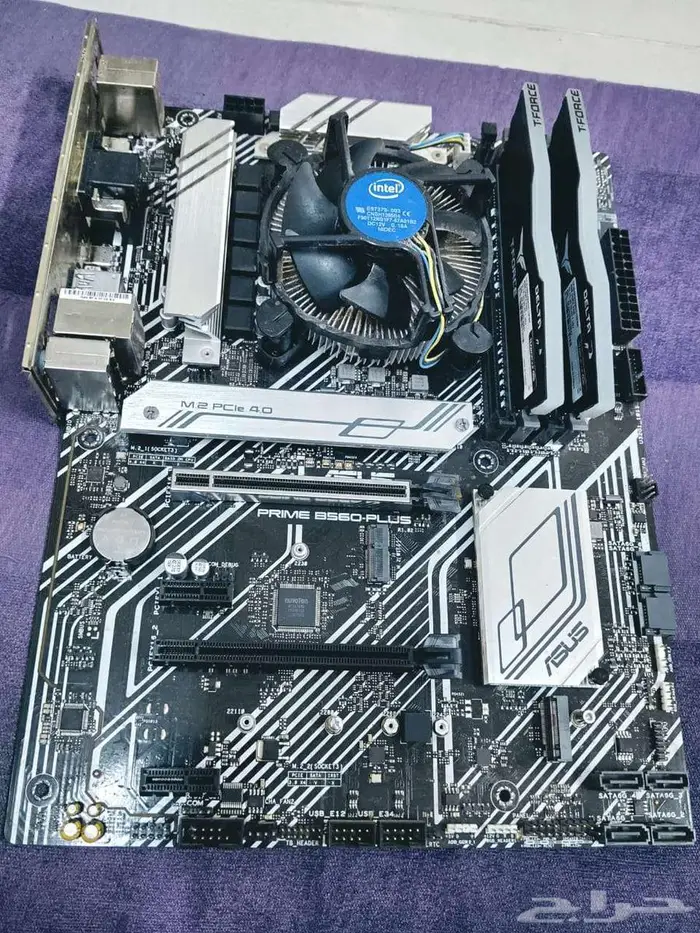 معالج i5-10400F مذربورد ASUS prime B560 رامات T-Force 16GB 5