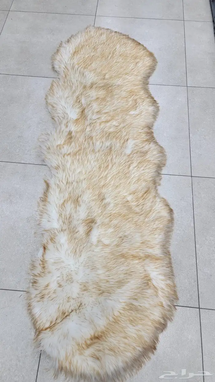 جاعد فرو صناعي رصاصي وبيج 3