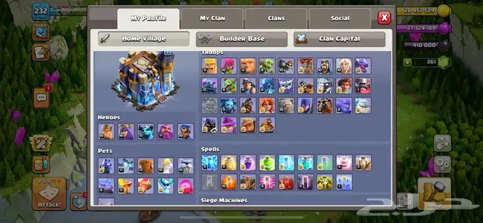 للبيع حساب كلاش اف كلانس تاون18 1