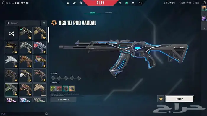 حساب فالورانت سكنات اسطوريه 36