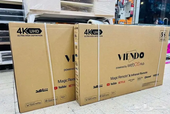 شاشات تلفزيون سمارت LED 4k وQLED جميع المقاسات توصيل 7