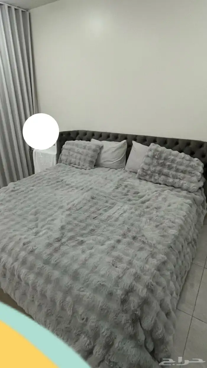 مفرش سرير نفرين فرو جديد مع بطانيتان قطن من اورنج 0