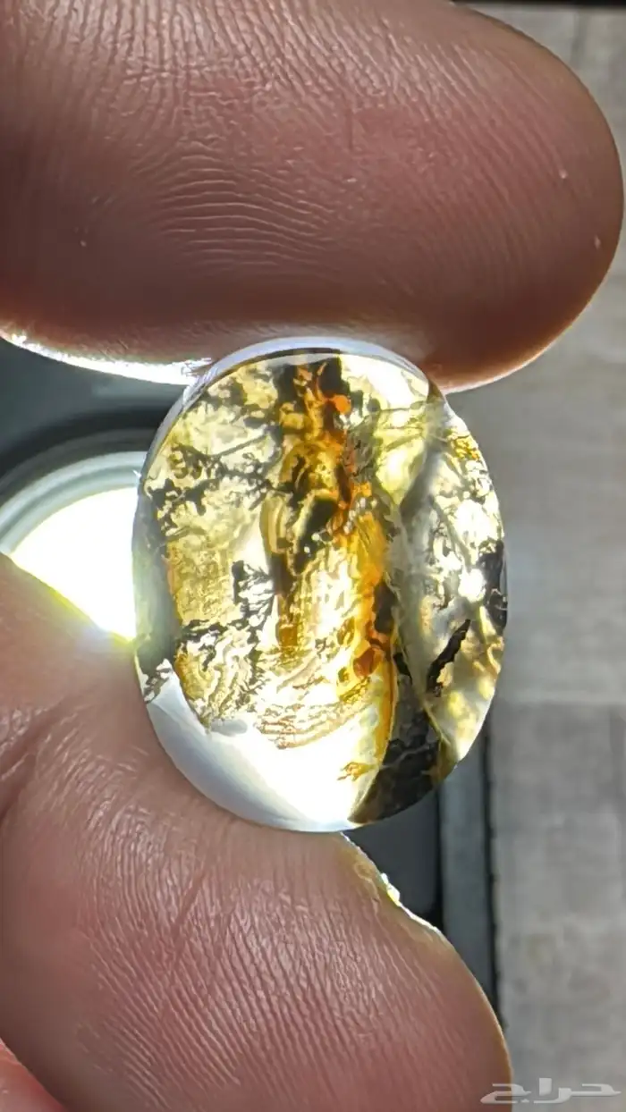 عقيق يماني طبيعي شجري مصور 0