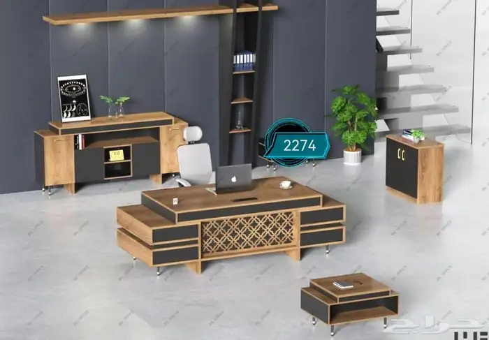 مكتب طقم كامل حق مدير و مكاتب موظفين كراسي و طاوله إجتماعات 38