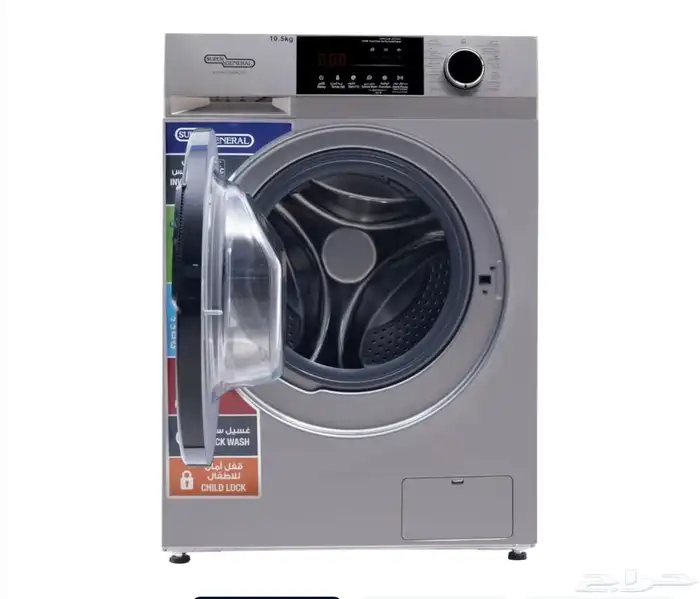 غسالة سوبر جنرال أوتوماتيك امامية سلفر 10 5ك شاشة لمس 3