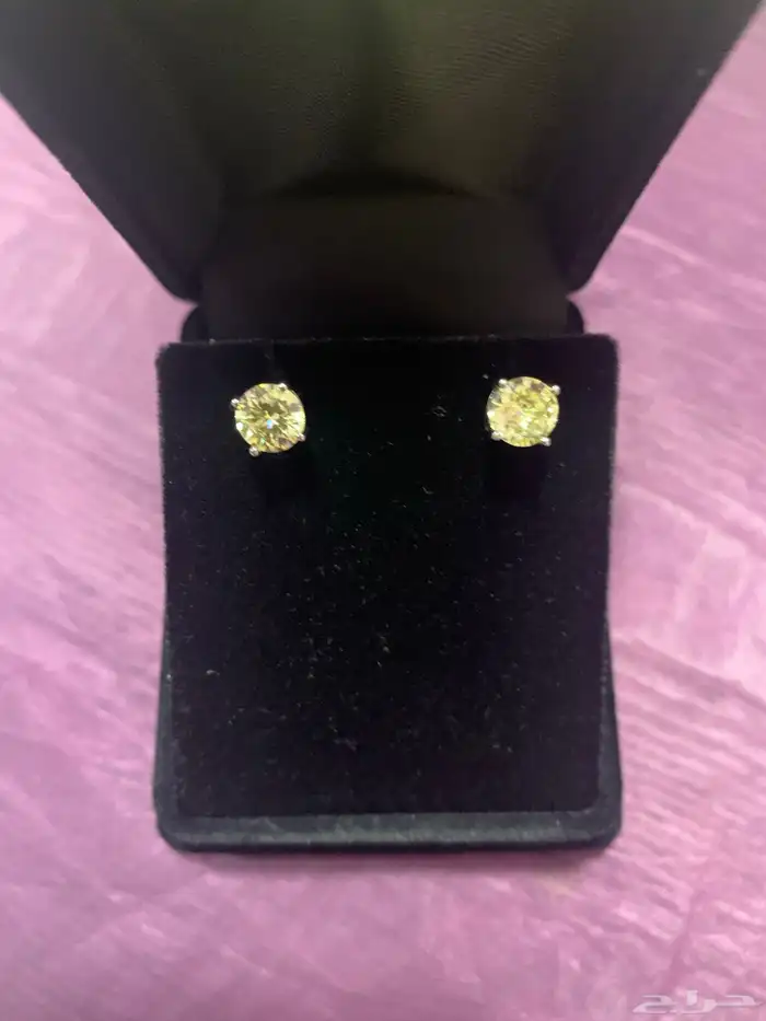 حلق فضه حجر اصفر 1