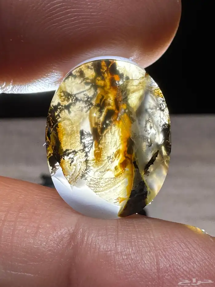 عقيق يماني طبيعي شجري مصور 3