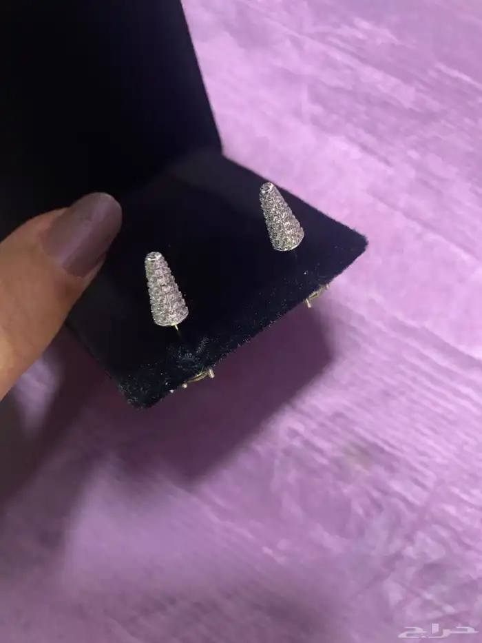 حلق فضه حجر اصفر 0