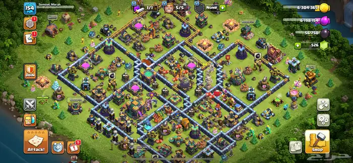 حساب كلاش اوف كلانز 14 ملوك ماكس 0