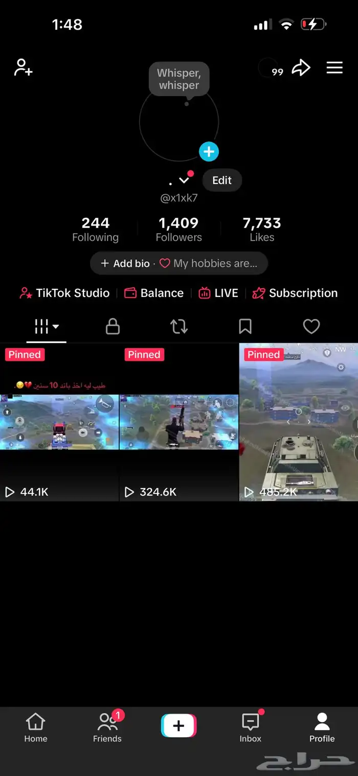 حساب تيك توك تفاعل جدا قوي و متابعين حقيقين 0