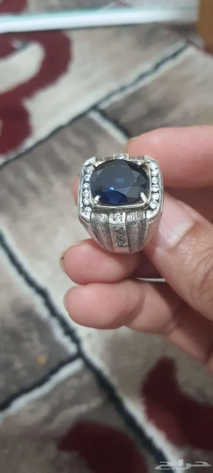 خاتم ياقوت ازرق زفير 2