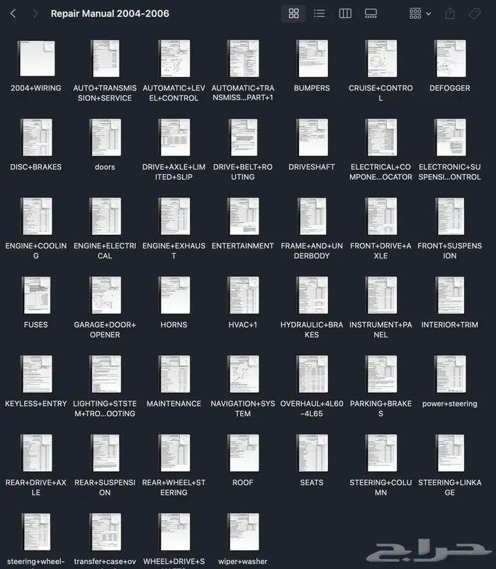 مجموعة تعليمات اصلاح (يوكن  تاهو  افلانش  سوبربان  اسكاليد) 5