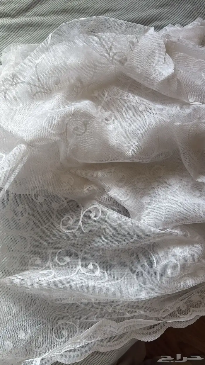 ستائر شيفون بنقش ورود   قطعتين   الطول 150x240 3