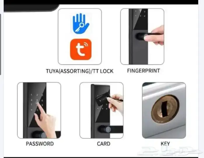 قفل ذكي للابواب الخشب والحديد بصمة 450 شامل التركيب 1