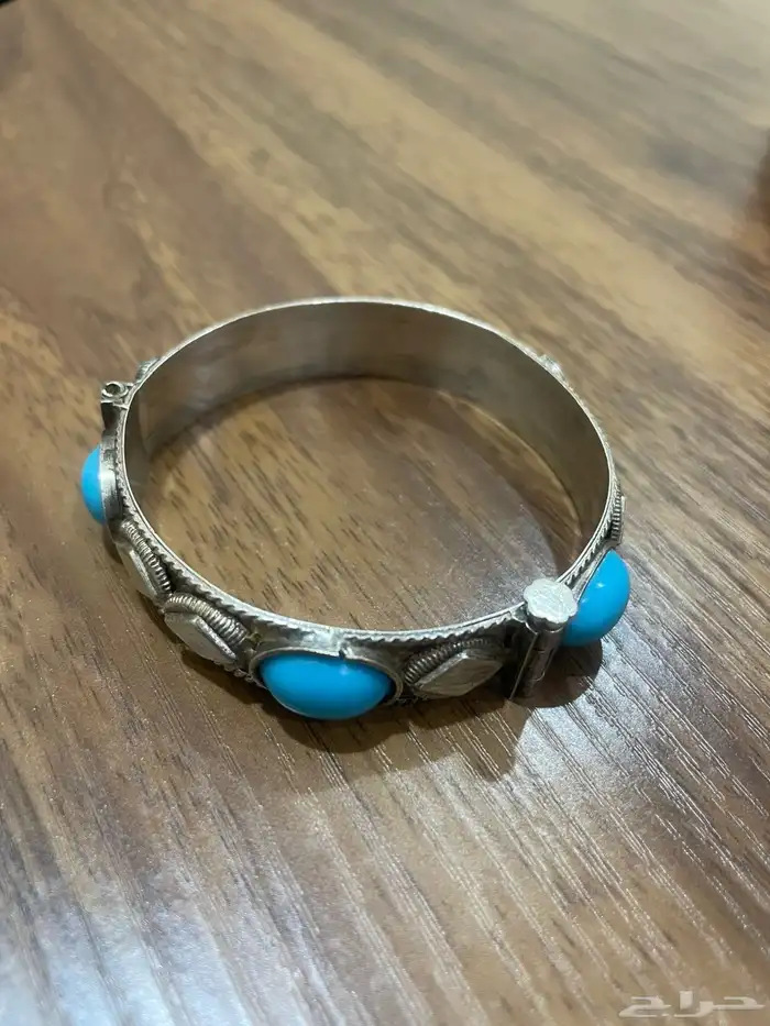 أساورة فضة تراثية بحجر الفيروز   للبيع 0