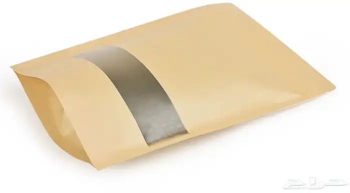 أكياس بني. كرافت للبهارات والقهوة بنافذة شفافة 3