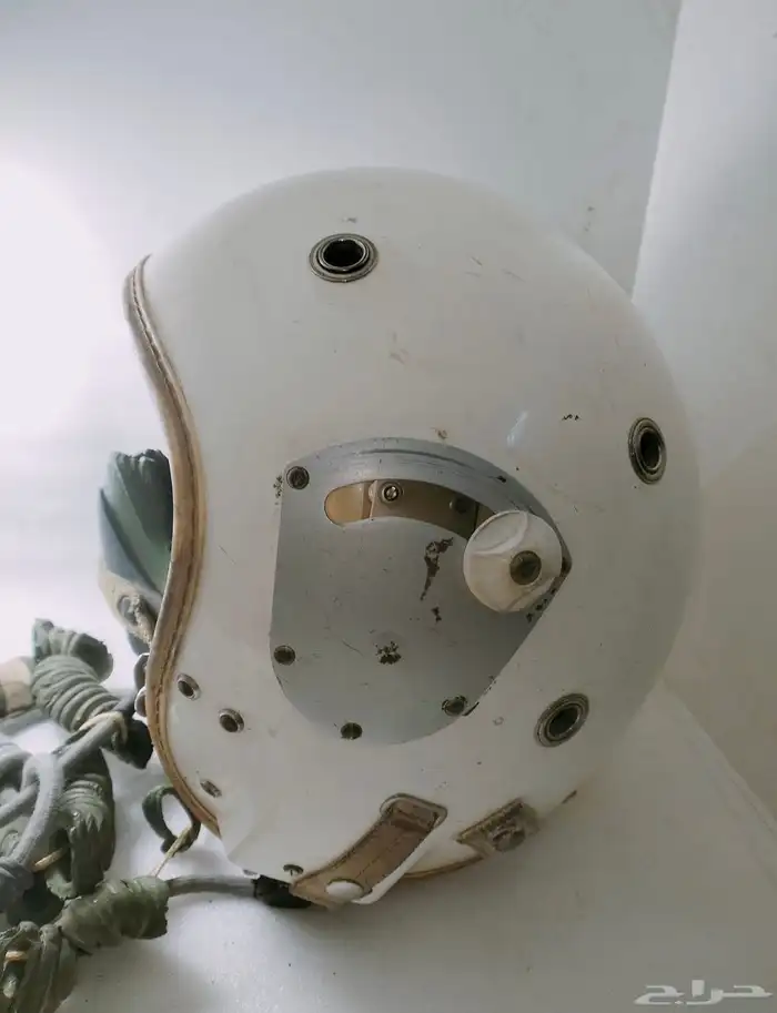 خوذة طيار عسكرية فرنسية قديمة مع قناع أوكسجين ULMER Paris 14