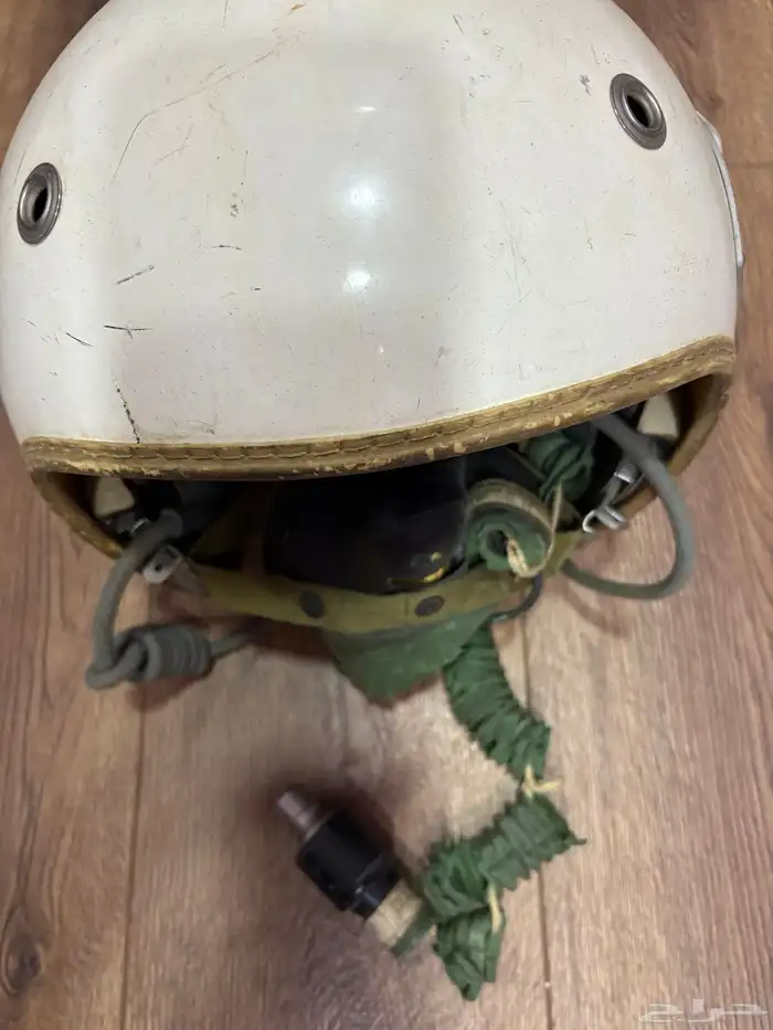 خوذة طيار عسكرية فرنسية قديمة مع قناع أوكسجين ULMER Paris 5