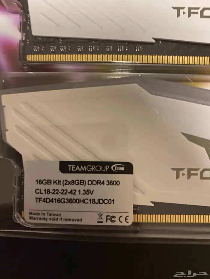 رامات T-Force ddr4 16GB (2x8) 3600hz 4
