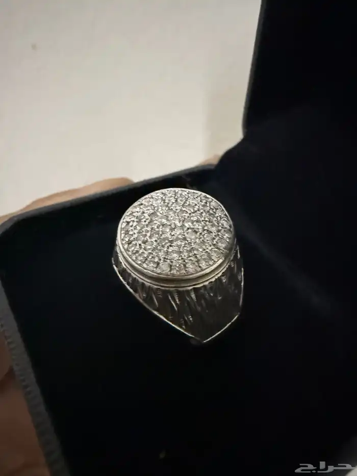 خاتم رجالي فضة والماس 2