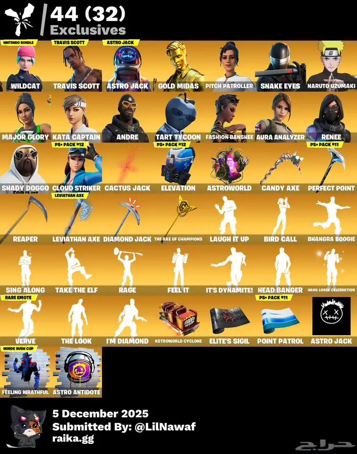 حساب وايلد كات وترافس ونوادر وكريتوس 466 سكن 8