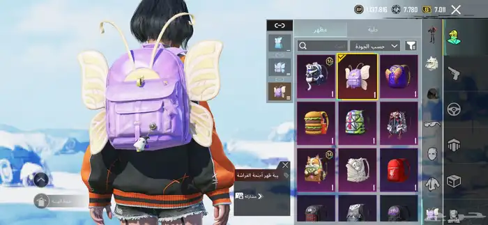 بيع حساب ببجي لفل 76 شاحن الاربي وفيه SCAR-L كل مسج 6