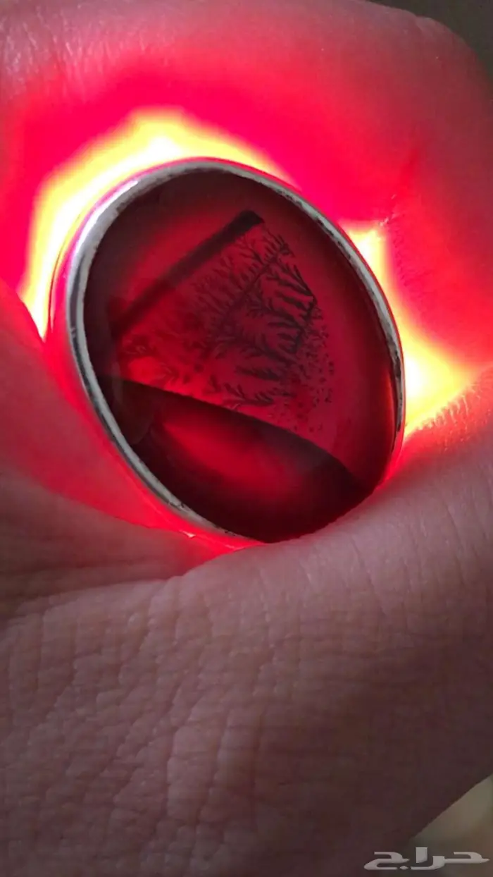 خاتم عقيق يماني شجري خام صعب ونادر 1