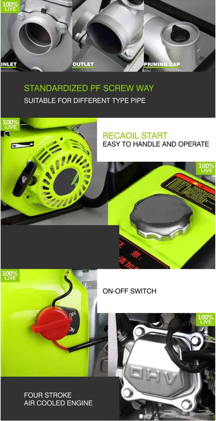 مضخة مياه ماتور ماء تعمل بالبنزين - WP30X - 3 بوصه 5