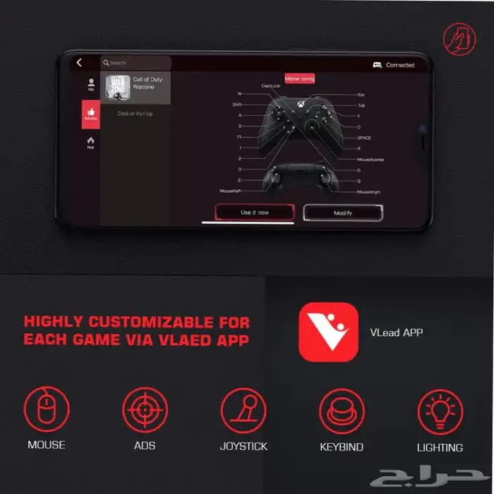 قطعة Leadjoy Vx2 ماوس وكيبورد تشتغل على PS5 و PS4 4