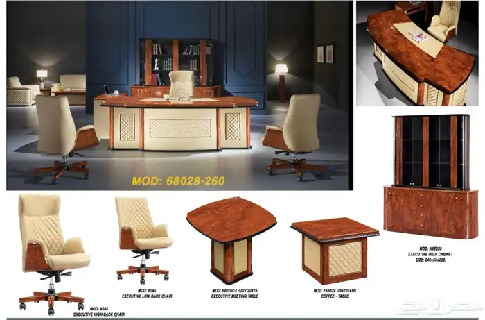 مكاتب طقم تركي فاخرة جديدة و مكتب مدراء جدا  ممتاز و كراسي 6