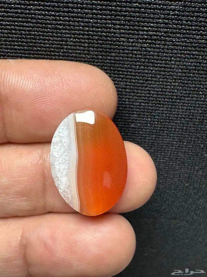 عقيق يماني طبيعي مناصف كريستالي نوادر 5