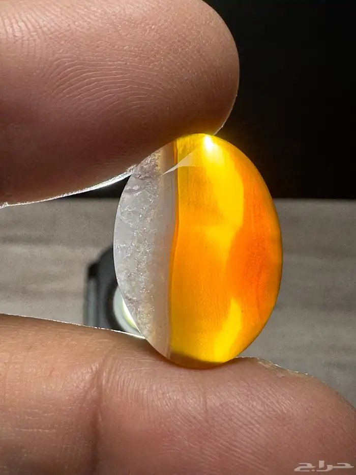 عقيق يماني طبيعي مناصف كريستالي نوادر 15