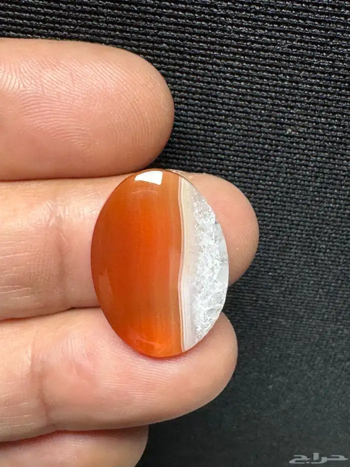 عقيق يماني طبيعي مناصف كريستالي نوادر 10