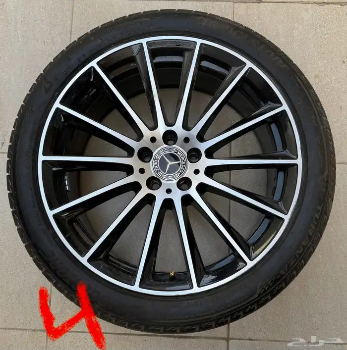 جنوط مرسيدس مع كفرات شبه جديده 3